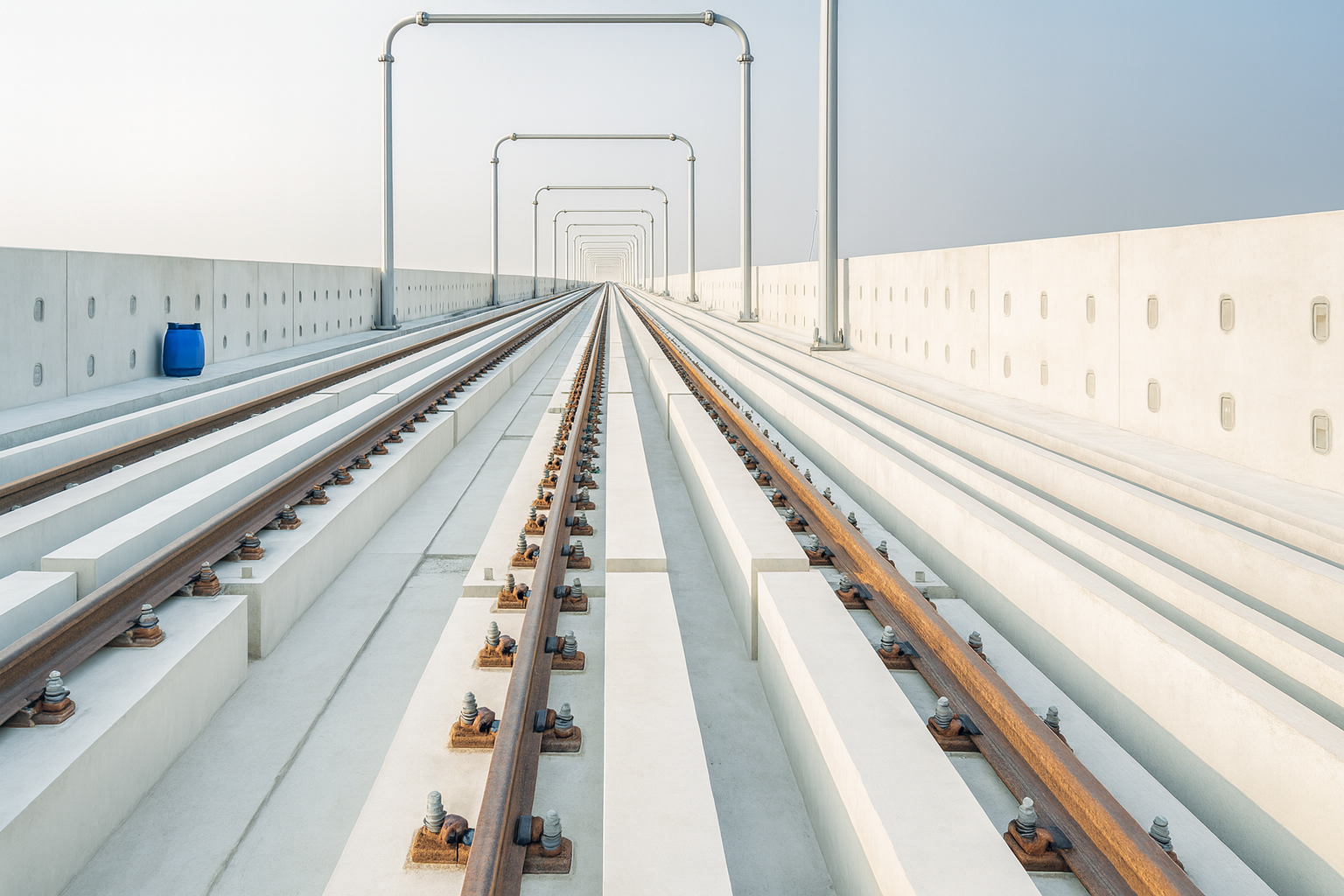 Precast plinth track implementation